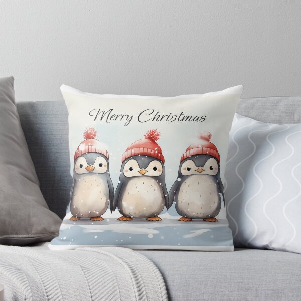 Artikelvorschau, Niedliche Pinguine mit Mützen-Weihnachtskarte entworfen und verkauft von Pixel-Kingdom.
