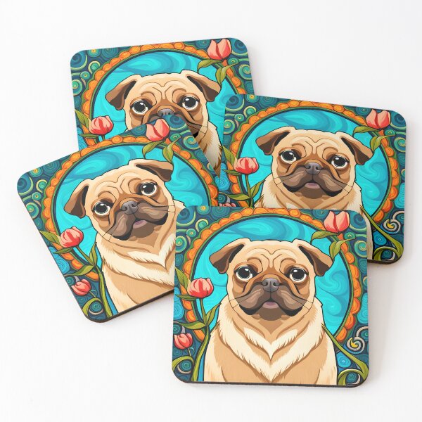 Artikelvorschau, Mops Jugendstil entworfen und verkauft von typogracat.
