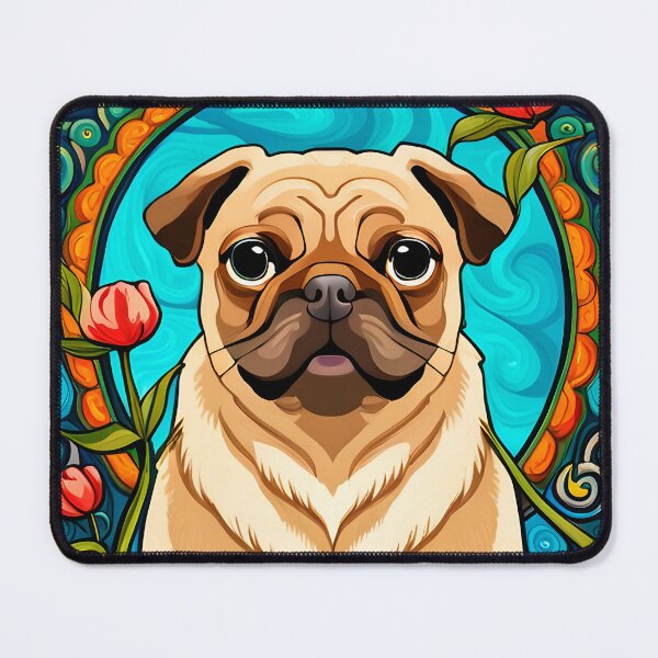 Artikelvorschau, Mops Jugendstil entworfen und verkauft von typogracat.