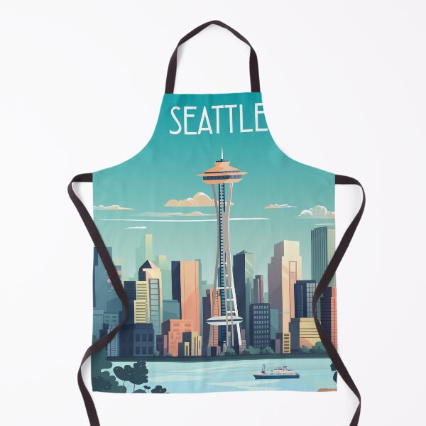 Item preview, Seattle Washington travel poster city designed and sold by Arctic frame studio.