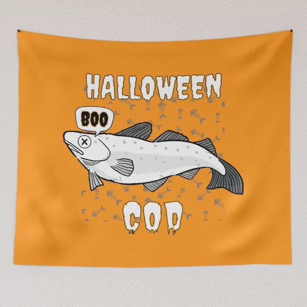Item preview, Halloween Cod Funny Creepy Spooky Scary Ghost Fish for Fisherman designed and sold by theflandonian.