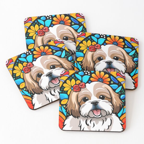 Artikelvorschau, Shih Tzu psychedelischer Jugendstil entworfen und verkauft von typogracat.
