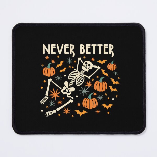 Item preview, Halloween Relaxation: 'Never Better' Skeleton in Pumpkin Field designed and sold by Shirtlify.