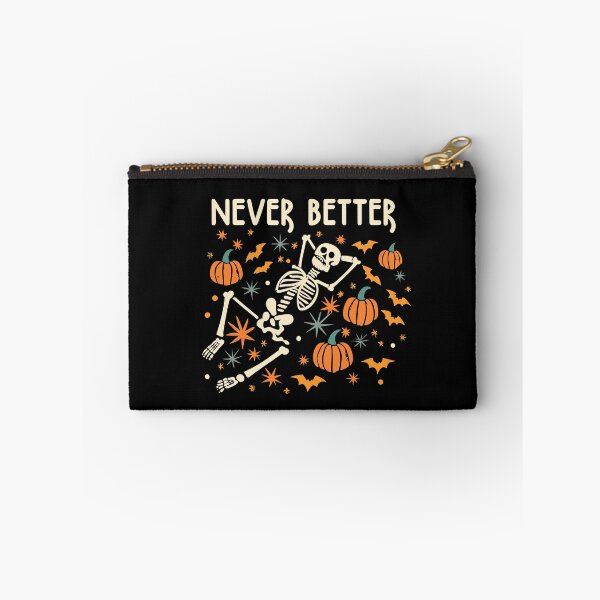 Item preview, Halloween Relaxation: 'Never Better' Skeleton in Pumpkin Field designed and sold by Shirtlify.