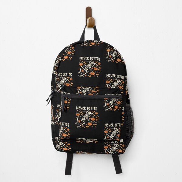 Item preview, Halloween Relaxation: 'Never Better' Skeleton in Pumpkin Field designed and sold by Shirtlify.