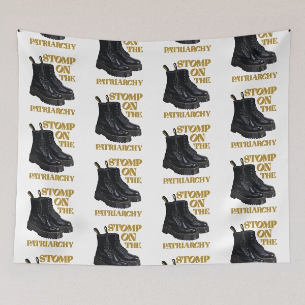 Item preview, ‘Stomp on the Patriarchy’ Black Boots  designed and sold by SilkZombie.