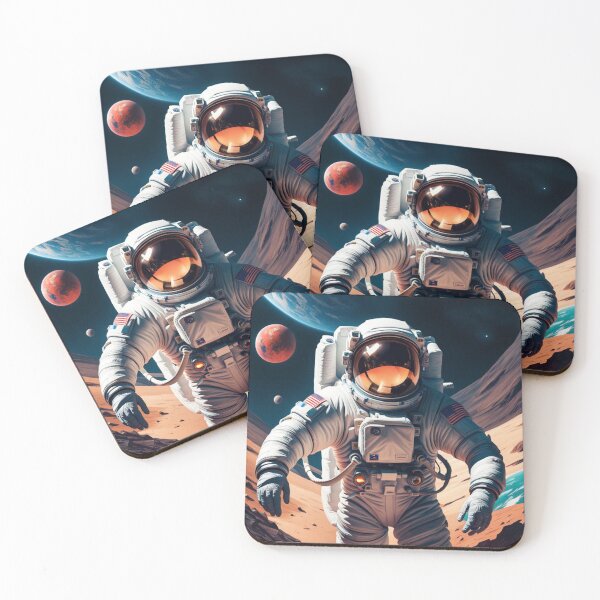 Item preview, Astronaut in space suit with helmet on the moon. designed and sold by tearbytea.