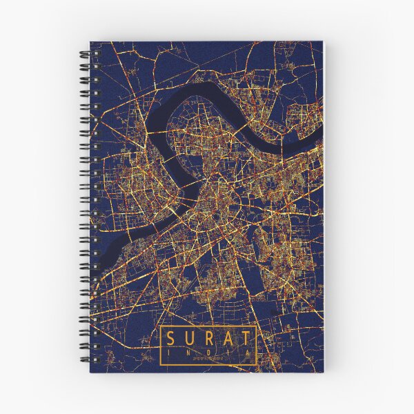 Item preview, Surat, Gujarat, India Map -  City At Night designed and sold by deMAP.