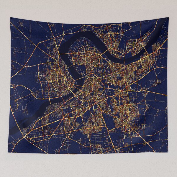 Item preview, Surat, Gujarat, India Map -  City At Night designed and sold by deMAP.