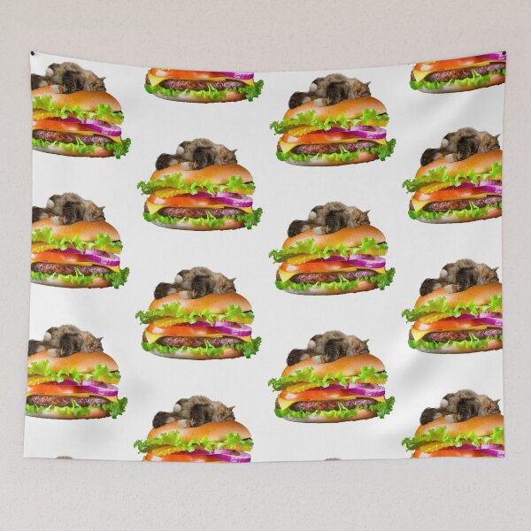 Item preview, Cat sleeping on burger designed and sold by TicaCreations.