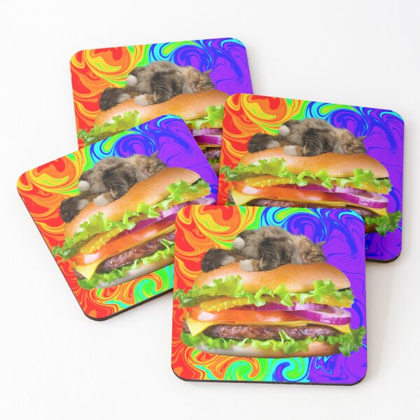 Item preview, Trippy cat on burger designed and sold by TicaCreations.