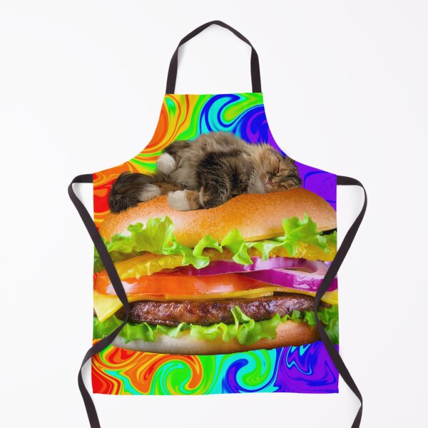Item preview, Trippy cat on burger designed and sold by TicaCreations.