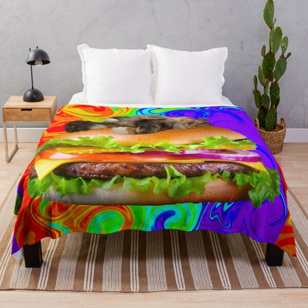 Item preview, Trippy cat on burger designed and sold by TicaCreations.
