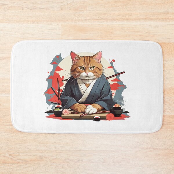 Item preview, Ginger Cat Indulges in Sushi Delight designed and sold by cutiepie11cats.
