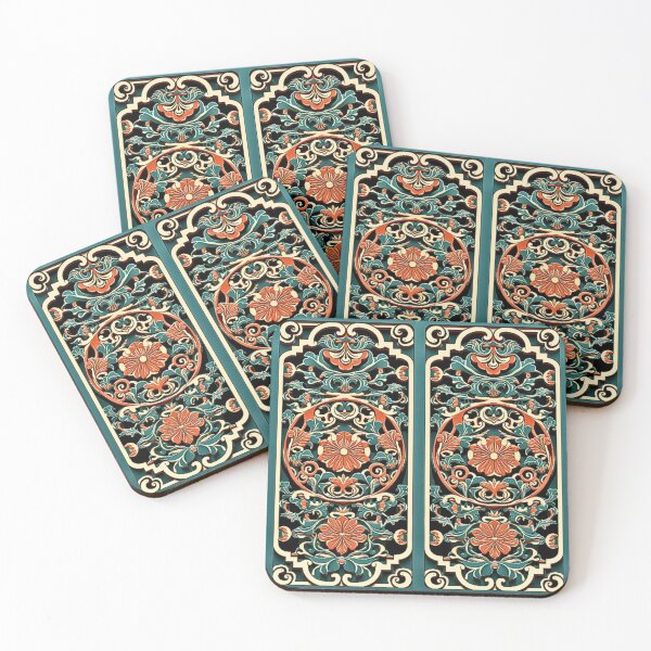 Item preview, Korean classic Four Flowers pattern designed and sold by beatriceJHS.
