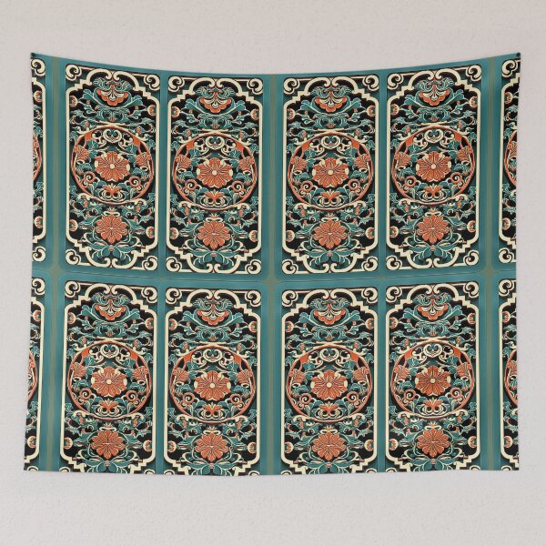 Item preview, Korean classic Four Flowers pattern designed and sold by beatriceJHS.