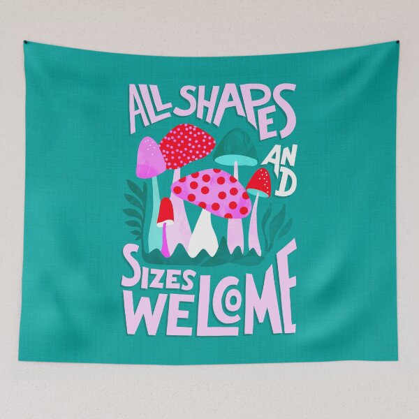 Item preview, Motivational Body love Mushroom illustration 1. Teal and Pink designed and sold by Dominiquevari.