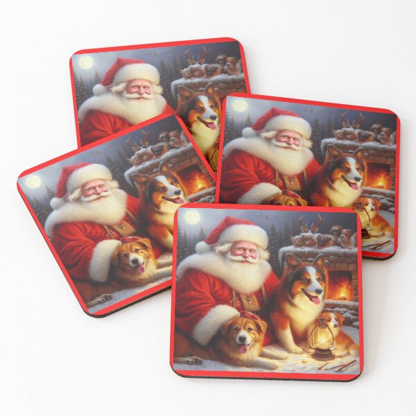 Item preview, Christmas Santa Claus with Dogs 1 designed and sold by CrankyOldDude.