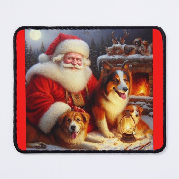 Item preview, Christmas Santa Claus with Dogs 1 designed and sold by CrankyOldDude.