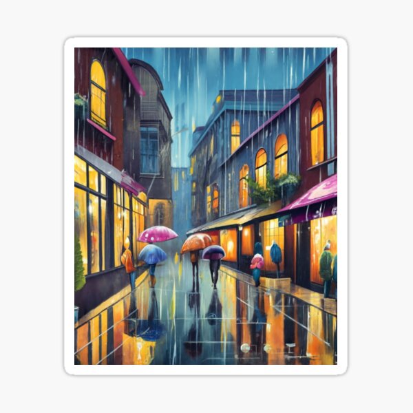 Item preview, The Jordaan district in the rain designed and sold by ArtsDestination.