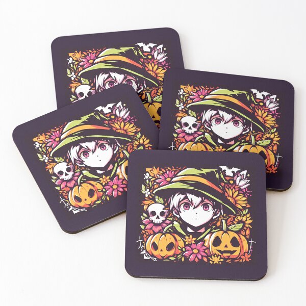 Item preview, 9 anime Halloween stickers designed and sold by DRAGONFIASCO.