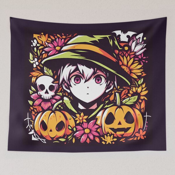 Item preview, 9 anime Halloween stickers designed and sold by DRAGONFIASCO.