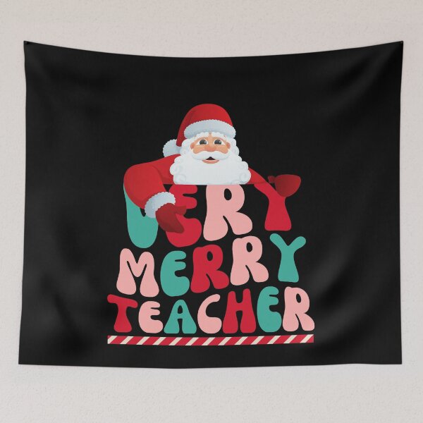 Item preview, Very Merry Teacher Santa Retro designed and sold by SunfullyYours.