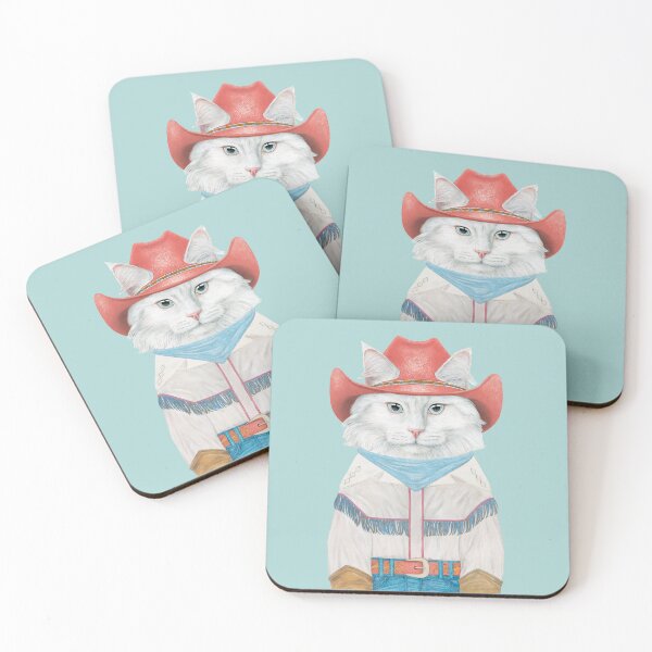 Item preview, White Cowboy Cat designed and sold by AnimalCrew.