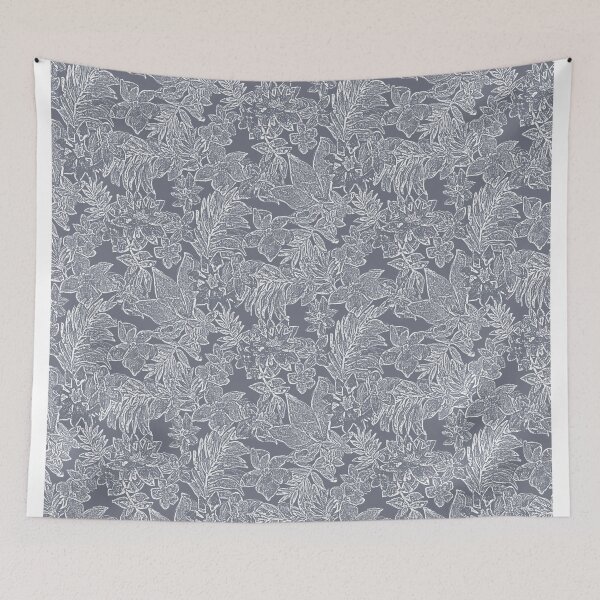 Item preview, Tropical gray print designed and sold by Alessandro Remo Mazzoni Remotextiles.