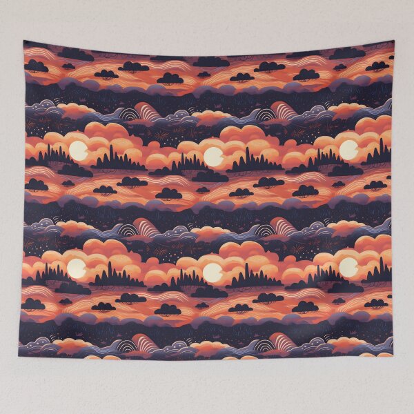 Item preview,  Boho Sunset Cloud,Boho Sunset  Orange Cloud,Purple Sunset Boho Natural,Orange Sunset Nature designed and sold by Aopo Chaloemphon.
