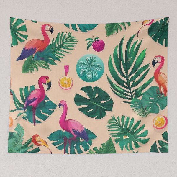 Item preview, "Island Breeze Bliss: Tropical Vibe Pattern Fabric" designed and sold by Poetic4Passion.