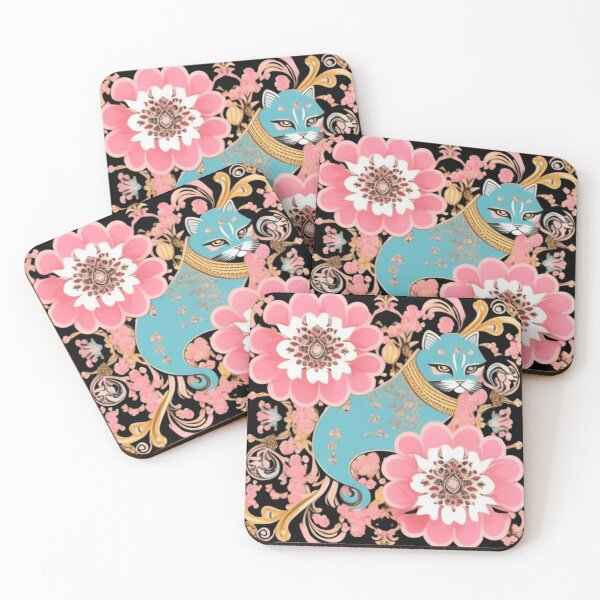 Item preview, Persian cat floral  designed and sold by Roxburylane.