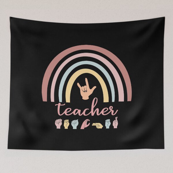 Item preview, ASL Teacher I - Boho Rainbow designed and sold by Lemon Pepper.