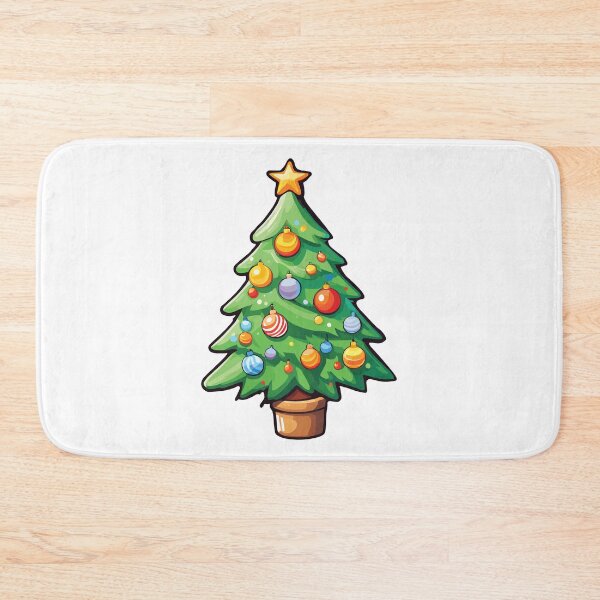 Item preview, Decorated christmas tree with the golden star on top designed and sold by twisted-dot.