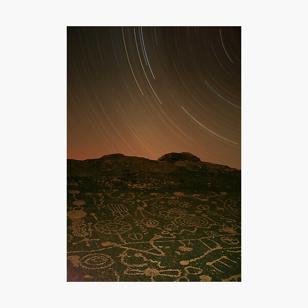 Three Hour Petroglyph Exposure, Eastern Sierra Photographic Print