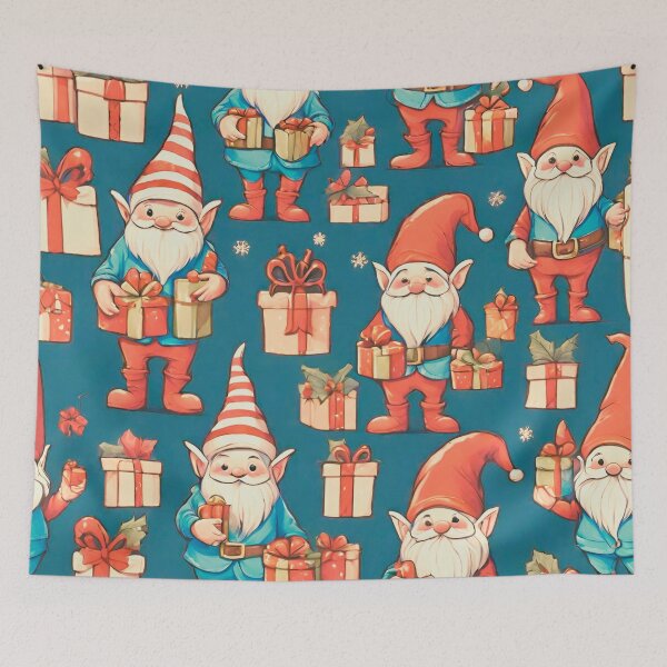 Item preview, Cute christmas gnomes retro designed and sold by ArtAngiTresors.