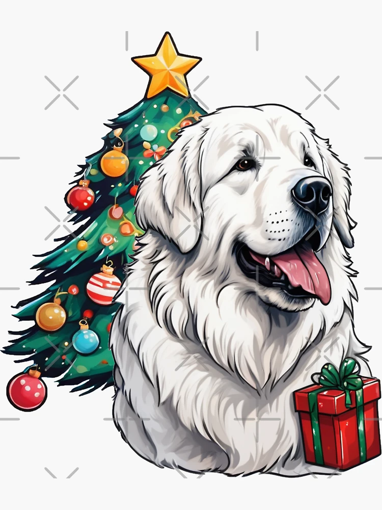 Great Pyrenees Dog Christmas Sticker for Sale by Artwoof