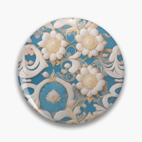 Item preview, White floral with cursive white ornamental designed and sold by pongthep-ks.