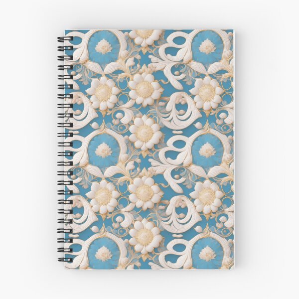 Item preview, White floral with cursive white ornamental designed and sold by pongthep-ks.
