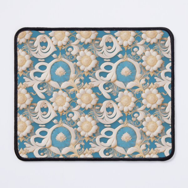 Item preview, White floral with cursive white ornamental designed and sold by pongthep-ks.