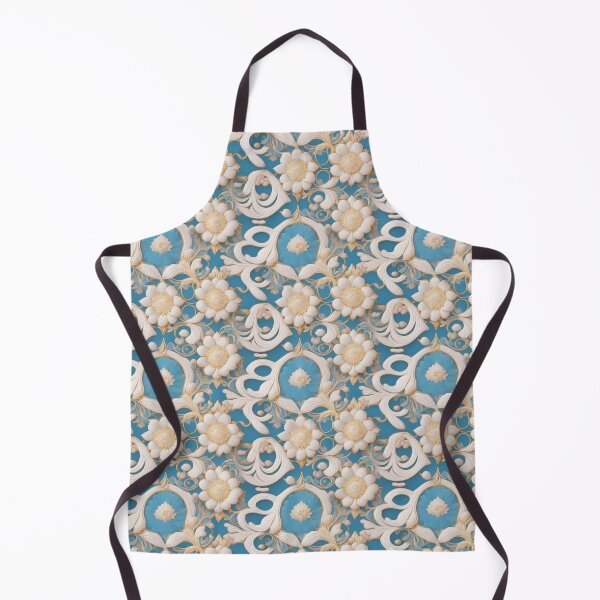 Item preview, White floral with cursive white ornamental designed and sold by pongthep-ks.
