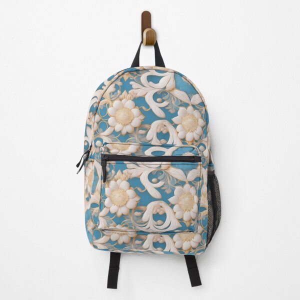 Item preview, White floral with cursive white ornamental designed and sold by pongthep-ks.
