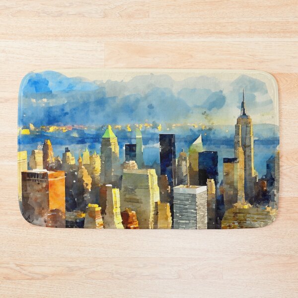 Item preview, Manhattan view in watercolor designed and sold by Photopat.