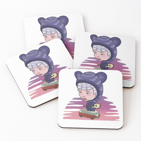 Item preview, Camping van and bear girl - pop art style designed and sold by ornshuma.