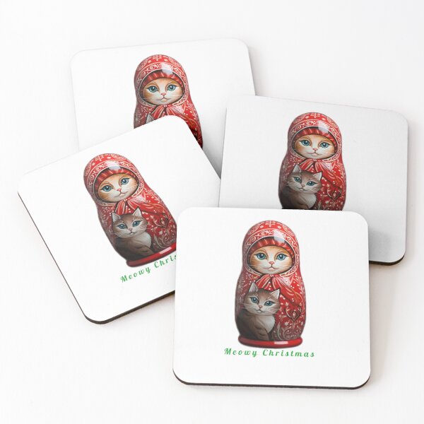 Artikelvorschau, Miauender Weihnachtswunsch von Katzenmama Matreshka entworfen und verkauft von OliveAndSnow.
