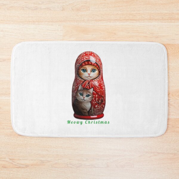 Item preview, Meowy Christmas wish from a cat mom Matreshka designed and sold by OliveAndSnow.