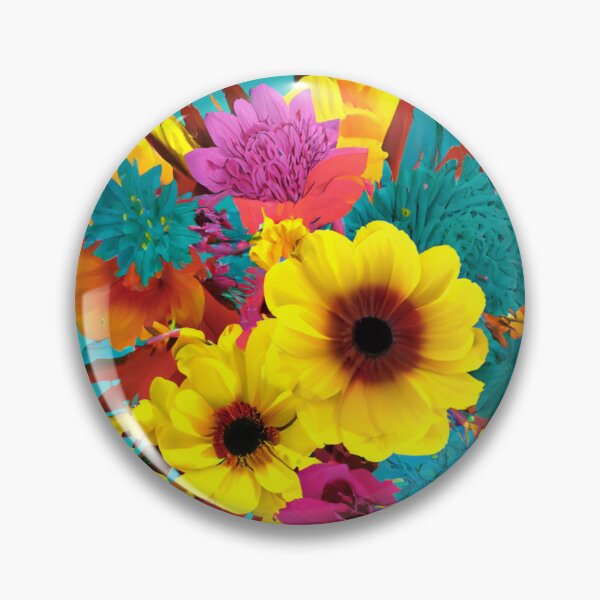 Item preview, Bouquet of colorful flowers on blue background designed and sold by Photopat.