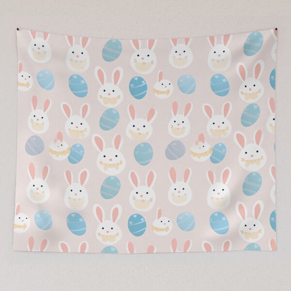 Item preview, Bunny and Easter eggs in a pastel wonderland designed and sold by StrawberryJolly.