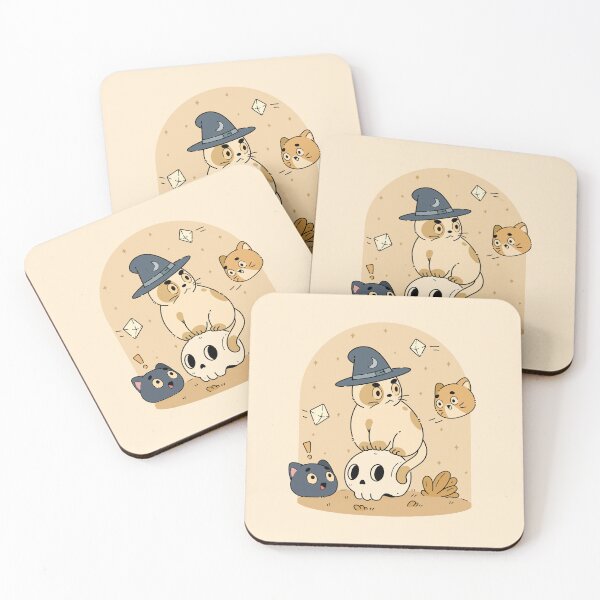 Item preview, Witch Cat and Playful Kittens | Yellow  designed and sold by ModesaDraw.