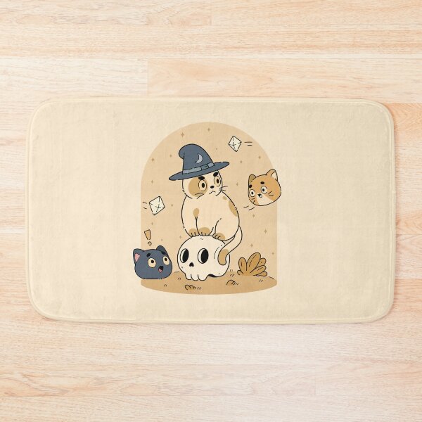 Item preview, Witch Cat and Playful Kittens | Yellow  designed and sold by ModesaDraw.